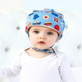 Toddler Safety Hat Kids Anti-Fall Head Protection Hat Anti-Collision Protective Cap Cute Cartoon Breathable Head Guard Adjustable Head Protector for Children (6-36 Months)