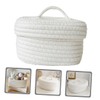 Ciieeo Cotton Rope Woven Storage Basket with Lid for Makeup