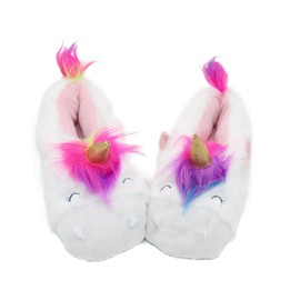 Girls Cute Unicorn Slippers Warm Plush Fleece House Slip-on Shoes unicorn size 1-2