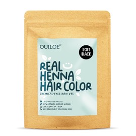 Negro Tinte de Henna para El Cabello - Tinte Orgánico para El Cabello Sin Químicos, Libre de Ppd, Proceso En Un Paso,100% Cobertura de Gris, Color de Cabello Todo Natural Semi Permanente, Segu