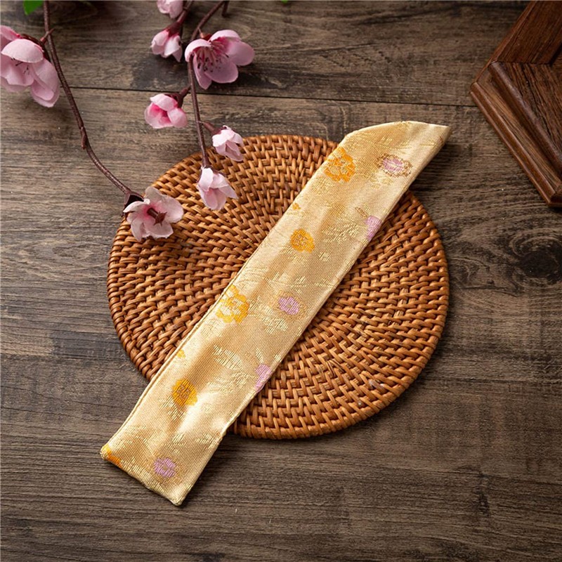 PHILSP Fan Protector Hand Fan Cover Bag Vintage Embroidery Floral