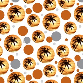 GRAPHICS & MORE Sunset on Tropical Beach with Palm Trees Hawaii Orange Premium Gift Wrap Wrapping Paper Roll