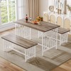 DWVO 3-Piece Kitchen Table with 2 Bench 47.2 Inch Dining