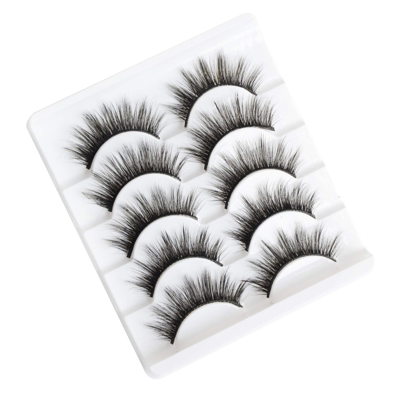 5 Pairs False Eyelashes Natural Fake Eyelashes Fluffy Hand-made Eyelashes