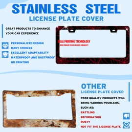 Red Spider Web License Plate Frame 2 Pack Funny Cobweb License Plate Holder