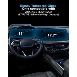 WEIPIN For 2025~2026 Chevy Tahoe (LT/RST/Z71/Premier/High Country) Screen Protector 17.7+11 Inch Glossy Tempered Glass Touchscreen *1 + Dashboard *1 Accessories - No More Scratch&Fingerprint