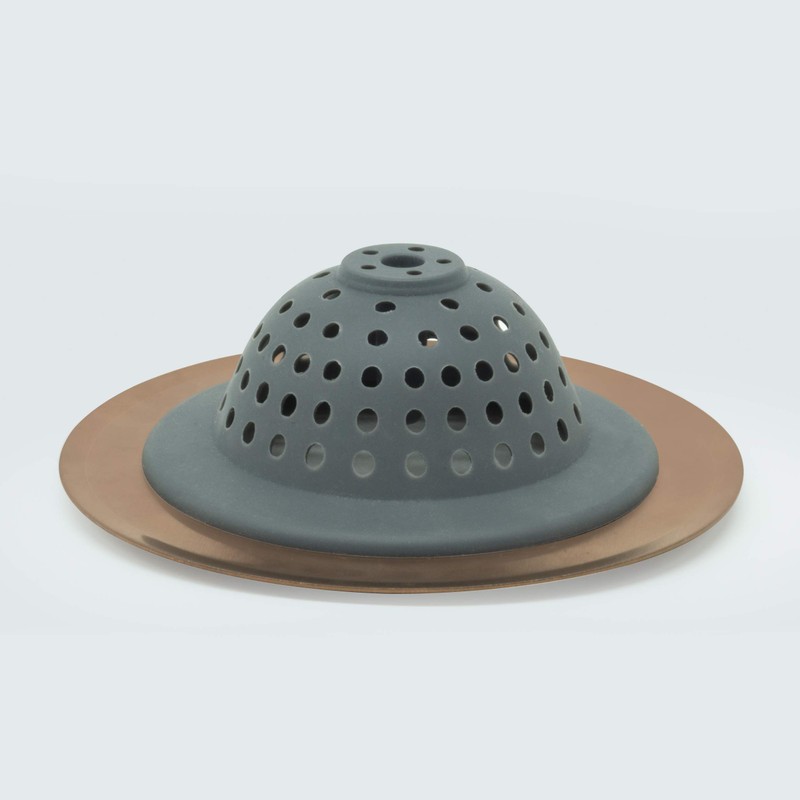 ExcelSteel Silicone Sink Basket Strainer, 4.5", copper,Gray