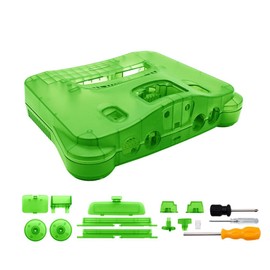 Hzxkqmil Replacement Housing Shell for N64 Retro Video Game Console, Translucent Case Accessories with Screwdrivers for N64 Game Console, Transparent Cyan