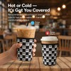 Reusable Ice Coffee Cup Sleeves for Cold Drink 16-32oz(Black Checked