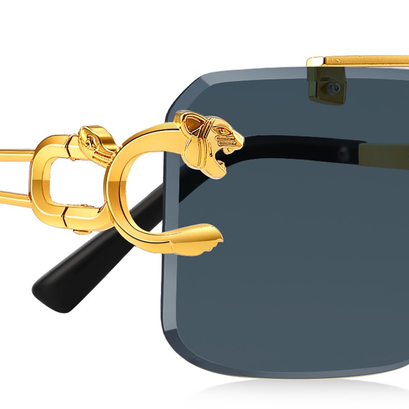 Kepoita Rimless Sunglasses for Men Square Fashion Shades Tinted Lens