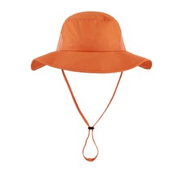 Home Prefer Outdoor Mens UPF50+ Sun Hat Wide Brim Fishing Hat with Neck Flap (Orange)