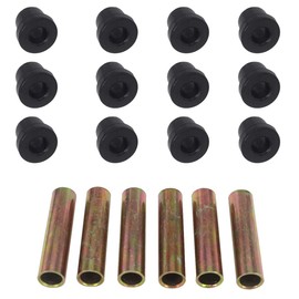 WLOOD Bushing and Sleeve Kit for Club Car DS and EZGO TXT 1994-UP, Golf Cart Front or Rear Leaf Spring & Front Upper A Arm Suspension fit Club Car DS Models Gas (6 Metal spacers 12 bushings)