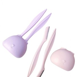 Cute Rabbit Eyebrow Razor Set with Blade Guard (2-Piece) 03 2ea