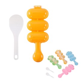 WJUAN 4 Pieces Onigiri Mould, PP Rice Ball Maker, with 2 Rice Spoons, Sushi Mould with Handle, 4 Colours, Rice Ball Shaper, for Home, Sushi Restaurant, Party