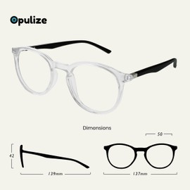 OPULIZE MET Blue Light Blocking Reading Glasses for Women Men, Slim Round Frame with Scratch Resistant and Spring Hinges, Computer Glasses with Anti-Reflective, Clear +1 (Pack of 3)