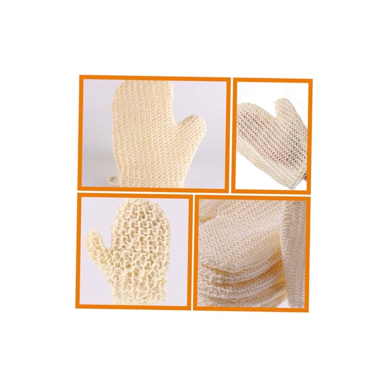 Uds Guantes Ducha Exfoliantes Zacate Sisal Natural Limpieza Profunda Masaje