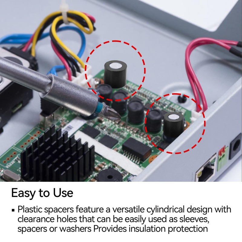 90pcs ABS Round Spacer Washer Assortment Kit, M6 M8 Nylon