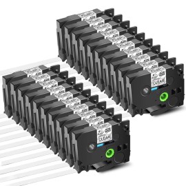 GREENCYCLE Compatible for Brother P-Touch Label Maker TZ TZe111 Tape Cartridges Clear 20PCS