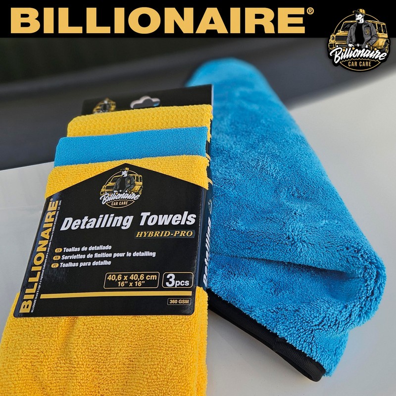 SUMEX 3 Pack Detailing Billionaire Cleaning Cloths, 1 Microfibre Cloth,