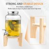 FwQoFvk Beverage Dispenser Stand, Bamboo Wood Juice Dispenser Stand, Stable