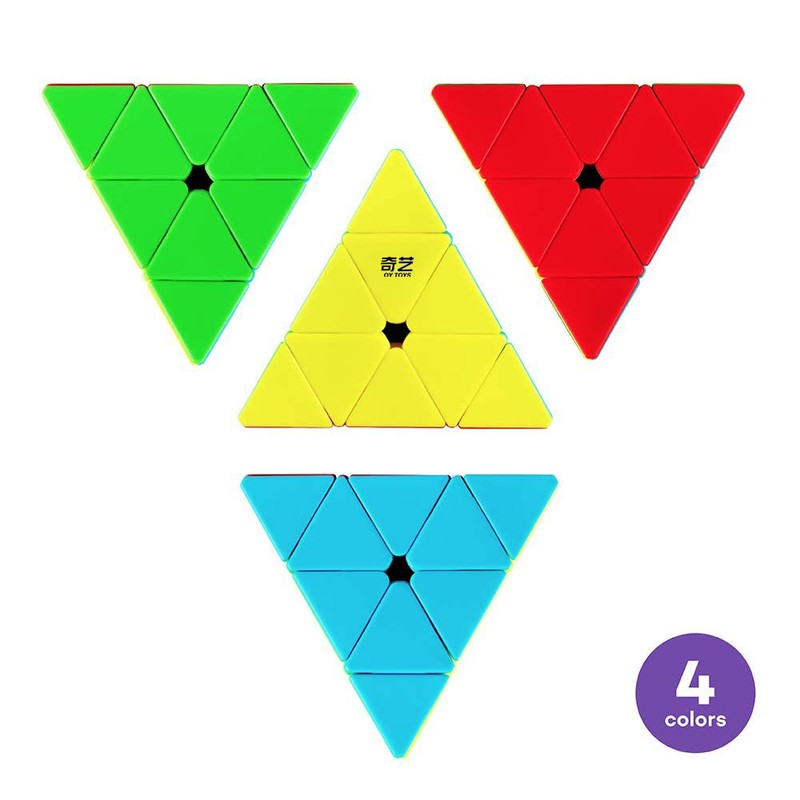 D-FantiX QYTOYS Qiming Pyramid Speed Cube Stickerless Triangle Cube 3x3