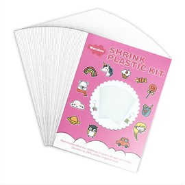 Warckon Warckon 24 Pieces Shrink Plastic Sheets, 4.1 x 2.9 inch / 10.5 x 7.4 cm (A7 Size). Shrink Film Sheets Frosted Ruff n' Ready for Kids Creative Craft, Create Your Own Earrings, Necklace, Keychains