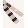 Beams Plus Men's Necktie, Silk Knit Tie, Striped, OFF_WHT