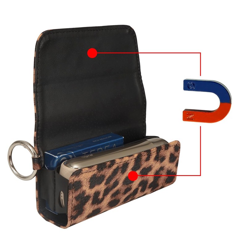 YiTenn Protective Case for Iqos Iqos iluma Leopard Brown PU