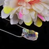 Natural Raw Angel Aura Quartz Crystals Pendant Necklace, Rectangle Gemstone,