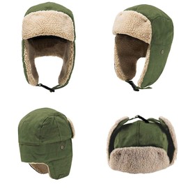Peicees Trapper Hat with Fur Ear Flaps Russian Ushanka for Men Women Winter Snow Hat for Cold Weather Aviator Cap Warm