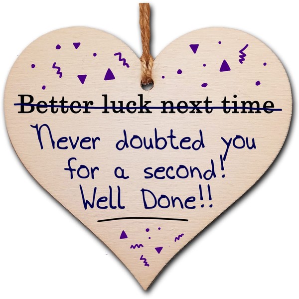 Handmade Wooden Hanging Heart Plaque Gift Novelty Fun Well done