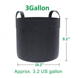 Gardzen 6-Pack 3 Gallons Grow Bags, Aeration Fabric Pots with Handles