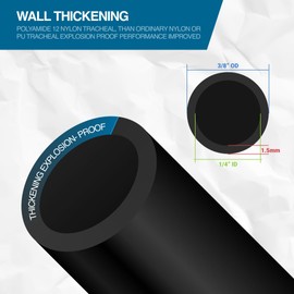 Utah Pneumatic 3/8 Dot Air Line / Air Brake Hose - Sae J844 Approved, Nylon, Black, 10 Meters, 1 Roll