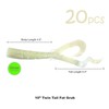 Fish WOW! 20pcs Glow 8 inch Twin Tail Perch Grub