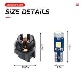 BELOMI 20 Pcs T5 LED Lights for Car Dashboard, High Light Bulb 3030-3SMD Replacement with Twist Lock Socket, Super Bright Light for Instrument Cluster Dashboard Panel Gauge Indicator (White)