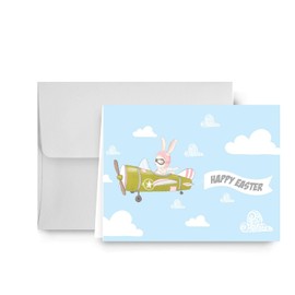 Paper Frenzy Happy Easter Greeting Cards 25 Count, BUNNY WITH EGGS
