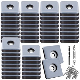 TXErfolg Teflon Gliders for Screwing 48 Pieces 25 mm Teflon Gliders Square Furniture Gliders with 48 Stainless Steel Screws 2 Drill Floor Gliders Furniture Glides Set Effective Protection of Your
