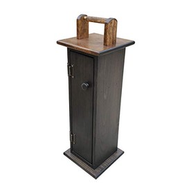 Peaceful Classics Wooden Toilet Paper Holder Cabinet, Toilet Paper Holder Stand, Amish Handcrafted Solid Pine Toilet Paper Storage for Large Rolls, Bathroom Accessories - 10" W x 10"D x 28" H (Mocha)