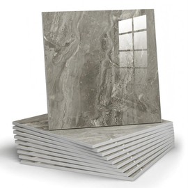 Chejiaye 22pcs Marble Peel and Stick Backsplash Waterproof Washroom Wall Panels, Peel and Stick Tile, PVC Foam Wall Panels for Kitchen,Bathroom,Living Room,Grey (Not Real Tile,11.8" x 11.8")