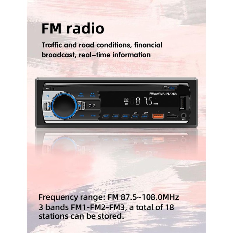 BONRYAN Car Radio Bluetooth Hands-Free Kit for MP3 Player USB