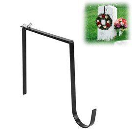 PEUTIER Headstone Wreath Hanger, Adjustable Gravestone Flower Holder Fit for 6-11 Inch Tombstones Stable Stainless Steel Cemetery Wreath Stand for Christmas Memorial Day Easter