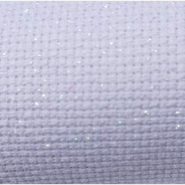 59" x 1 Yard 14ct Counted Cotton Aida Cloth Cross Stitch Fabric (White Opal)