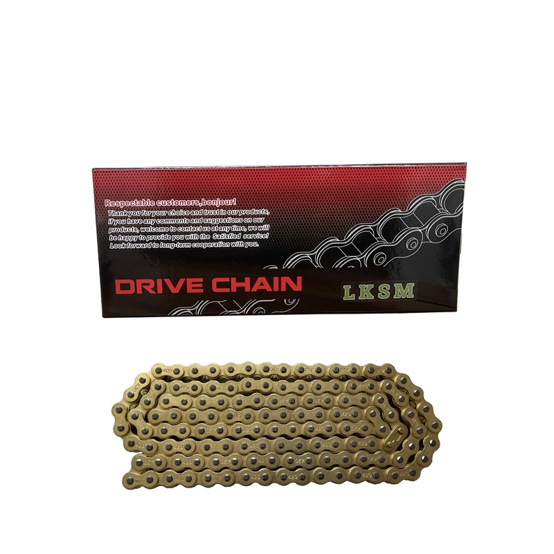 LKSM Gold 420 Motorcycle Chain 132 Link Standard with Chain
