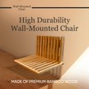 Wall-Mounted Foldable Chair – Bamboo Wood Folding Bench Seat for