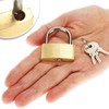 com-four® 4x Padlock made of brass - Padlock with 2