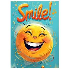SHEGZHUC Diamond Painting Smiley Face 30 x 40 cm Diamond Painting Smile Smile Face Inspirational Mosaic Diamond Painting Art Embroidery Cross Stitch Pictures Gift Wall Decoration