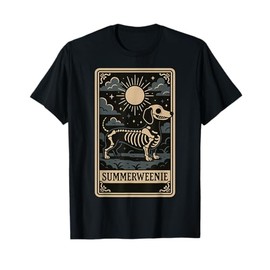 Dachshund Skeleton Summerween Dog Art Vintage Style T-Shirt