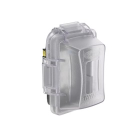 TayMac MG420CS Nonmetallic Extra Duty Complete in-Use Cover 15 Amp WRTR Self Test GFCI Kit, 1-Gang, Clear/Gray