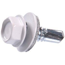 The Hillman Group 48049 14 X 7/8-Inch White Painted Head Lap Stitch Screw, 1-Pound