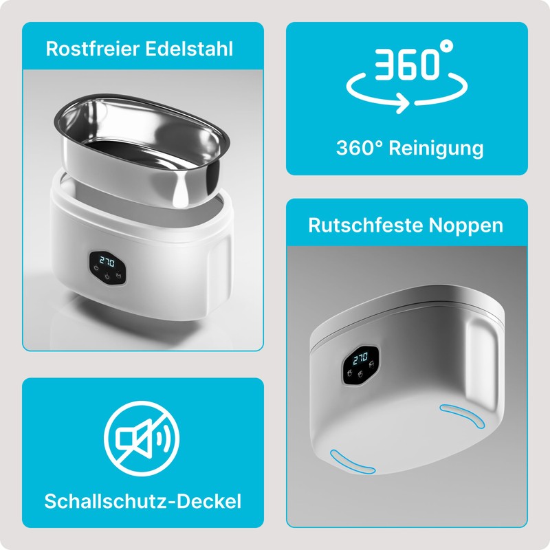 KLARBERG Ultrasonic Cleaning Device Glasses 600 ml + Ultrasonic Cleaner